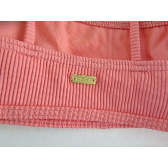 Roxy Women's Sz M Coral Bralette Top Sz L Striped Cheeky Bottom Swimsuit Set - Picture 4 of 5